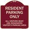 Signmission Parking Resident Parking Only All Visitors Must Use Designated Visitors Parking Area, BU-1818-23357 A-DES-BU-1818-23357 - alternate 1